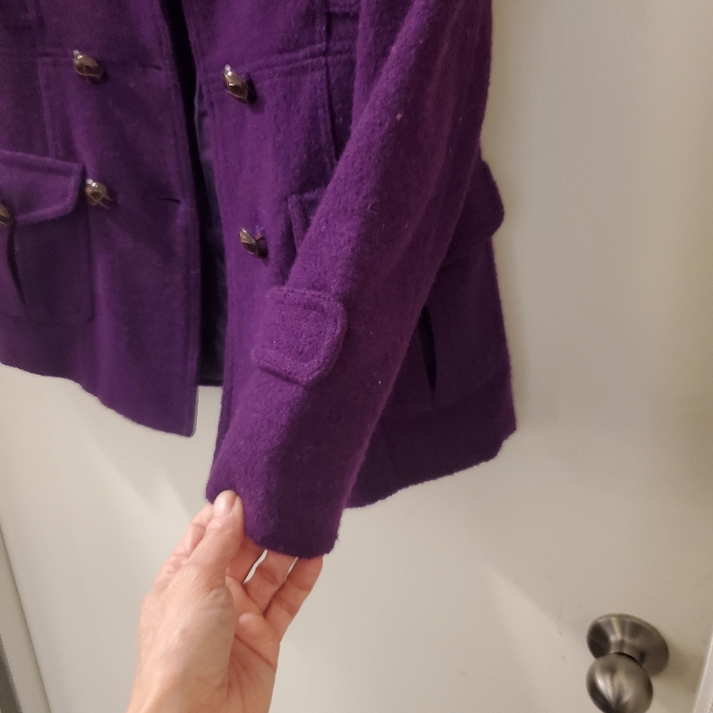 Purple pea coat, wool blend, size small from Aberdeen & Skye - Picture 5 of 11
